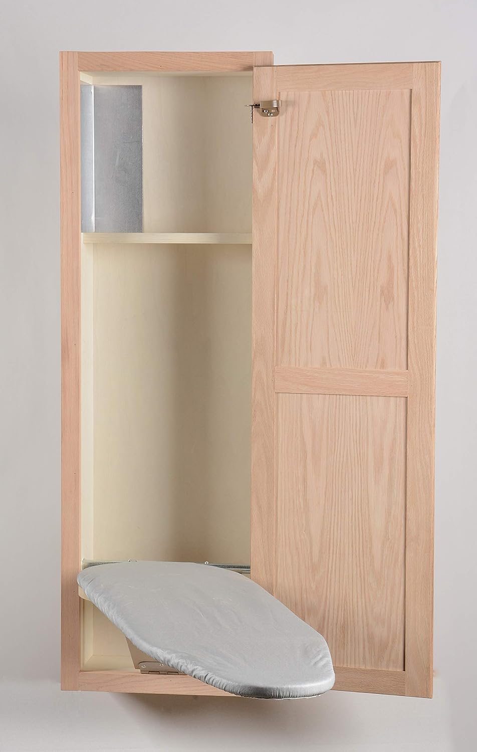 Hide Away Oak Ironing Board with Shaker Door 47 3/4L x 16' W x 7' D