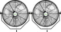 hykolity 4300 CFM 18 inch Industrial Wall Fan, 3-Speeds High Velocity Wall Mount Fan with Sealed Motor, Heavy Duty Metal Barn Fans for Shop, Garage, 2 Pack