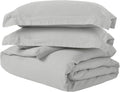 Superior Cotton Linen Duvet Cover Set, Chic Decor for Bedroom, Includes 1 Duvet Cover with Button Closure, 2 Pillow Shams, Boho Aesthetic Bedding Essentials, Soft, Lightweight, Full/Queen, Silver