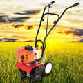 Talent Star Garden Tiller, Petrol Cultivator 2 Stroke 9000RPM 1.2L Fuel Tank 6-inch Working Depth 6-inch Working Depth Digging 52cc Garden Mini Tiller Orange