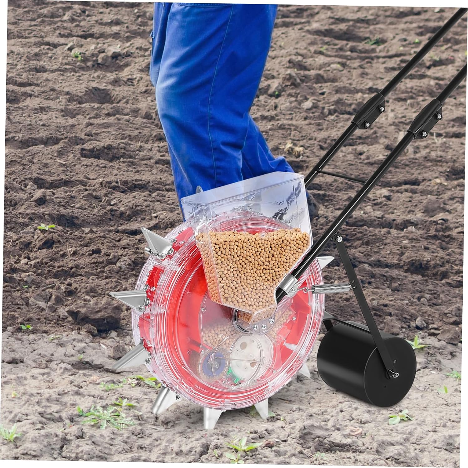 VANZACK Hand-Push and Fertilizing Roller Multi-Functional Manual Gardening Tool for Precision Sowing and Efficient Growth