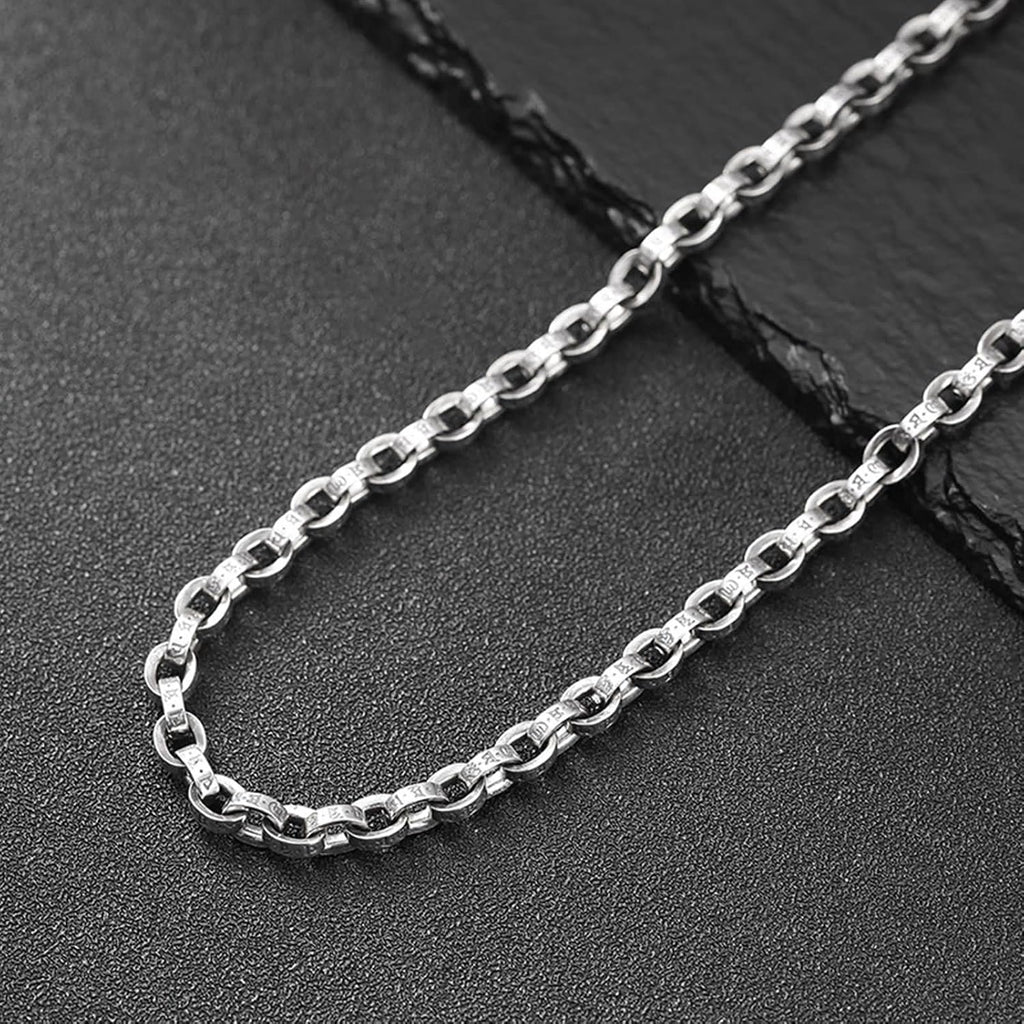 KnBoB Men 925 Sterling Silver Necklace, Mens Chain Necklaces Hip Hop 5 MM Width Cable Chain Necklace 20-30 Inch