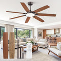 Fanbulous 62 Inch Large Ceiling Fans with Lights and Remote, Oil Bronze Modern Ceiling Fan with 3CCT LED Light, Quiet DC Motor,Indoor/Outdoor Ceiling Fan with 7 Dual Finish Blades for Living Room