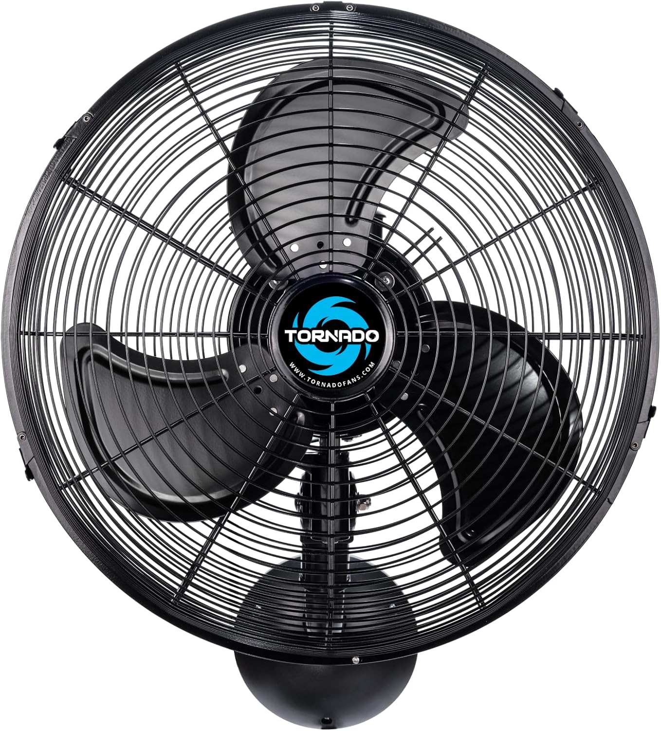 Tornado 16 Inch Pro Series Waterproof Outdoor Oscillating Wall Mount Fan - High Velocity Heavy Duty Metal Wall Mount Fan for Industrial, Commercial, Residential, and Greenhouse Use - UL Safety Listed