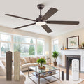 ZMISHIBO 60' Ceiling Fans with Lights, Oil Bronze Farmhouse Ceiling Fan with Remote, Rustic Indoor Ceiling Fan with Dual Finish Blades, Quiet & Strong Motor, Bright LED Light.