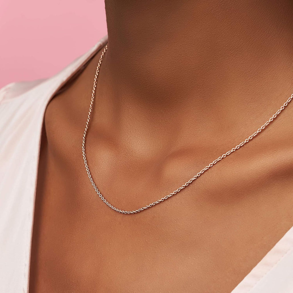 PANDORA Jewelry - Classic Cable Chain Necklace with Lobster Clasp - Great Gift for Women - Made Rose Gold, With Gift Box