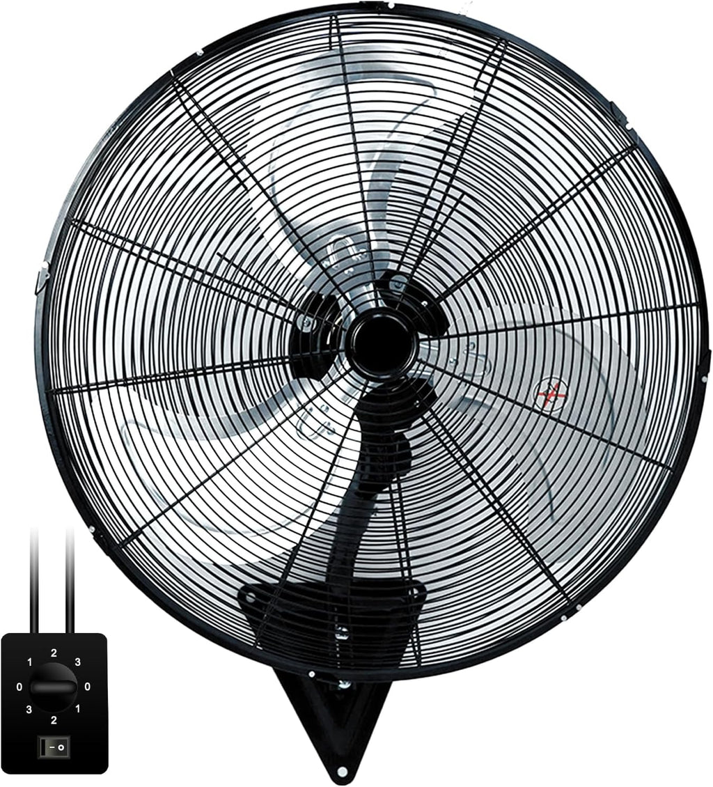 24' Wall Mount Fan, 8500CFM Heavy Duty Wall Fan with 3-Speed & Adjustable Tilt, High Velocity Industrial Oscillating Fans for Garage, Factory, Patio, Indoor, Porch, Shop & Commercial Use - ETL Listed