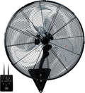 24' Wall Mount Fan, 8500CFM Heavy Duty Wall Fan with 3-Speed & Adjustable Tilt, High Velocity Industrial Oscillating Fans for Garage, Factory, Patio, Indoor, Porch, Shop & Commercial Use - ETL Listed