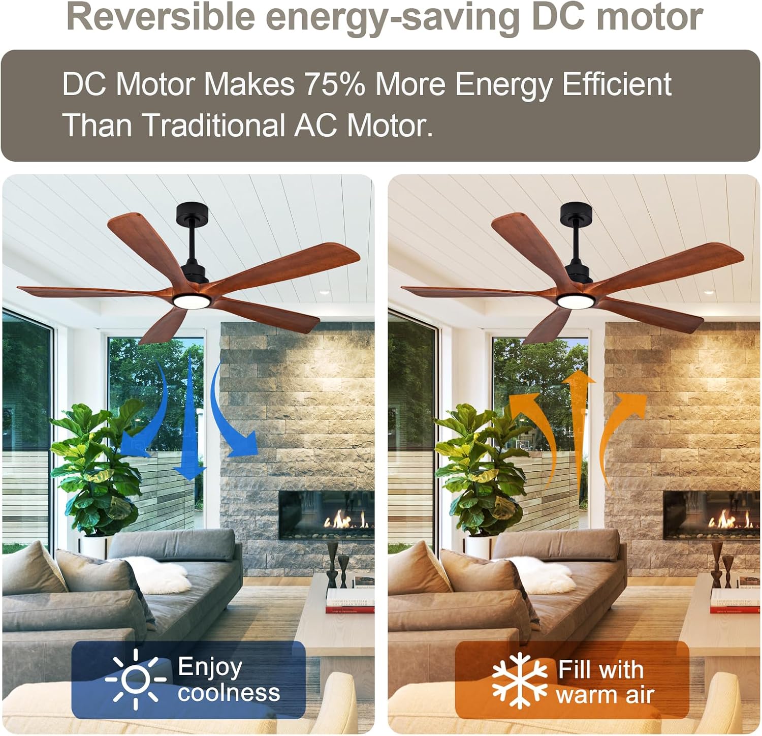 ZVL 60 Inch Ceiling Fans with Lights and Remote,5 Blade Ceiling Fan with Light,Modern Ceiling Fan,3CCT Dimmable,Timer,Quiet DC Motor,6 Speed,Wood Ceiling Fan for Offices Farmhouse Gazebo Patio