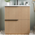 Christopher Knight Home Byron 30' Bathroom Vanity with Sink, Modern Freestanding Bathroom Sink Cabinet with Drawer, Undermount Vanity Sink Cabinet, Bathroom Storage Cabinet with Sink Combo Set,Natural