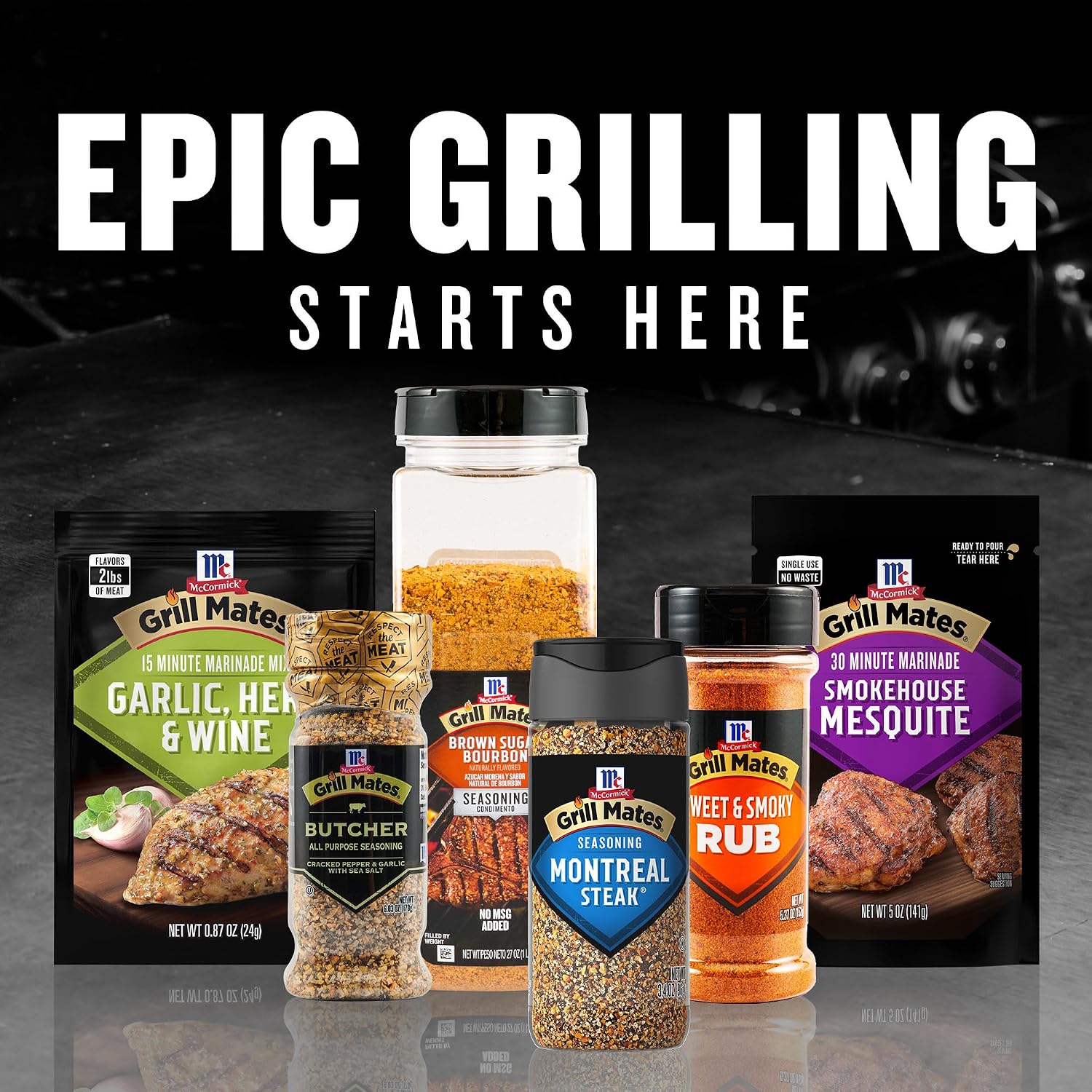 McCormick Grill Mates Brown Sugar Bourbon Seasoning, 27 oz (Pack of 6)