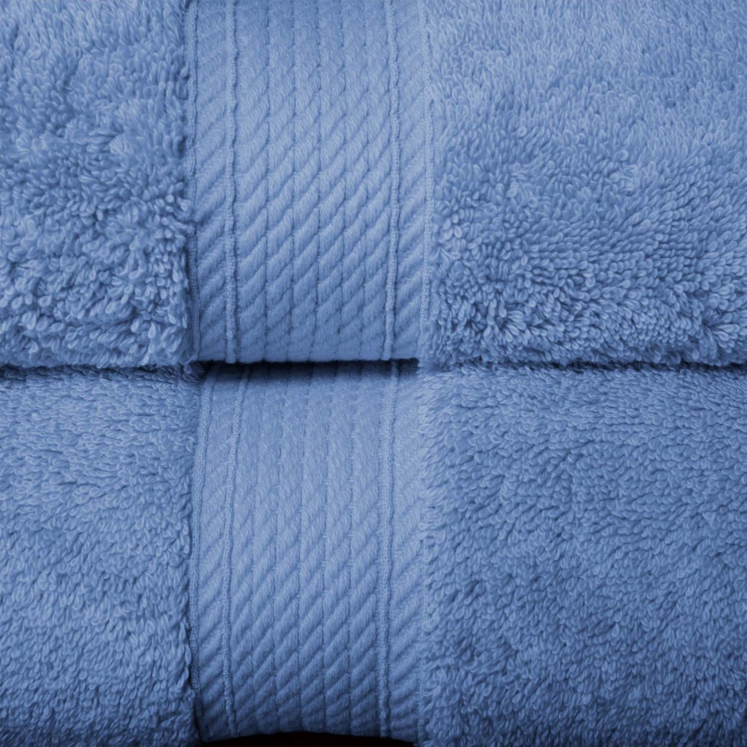 SUPERIOR Egyptian Cotton Ultra Plush & Absorbent, 10 Piece Set, Denim Blue | Quick Dry, Soft Luxury Towel Set, Bath Essentials, Guest Bath, Spa, 2 Bath, 4 Hand, 4 Face Towels, Madeline Towels