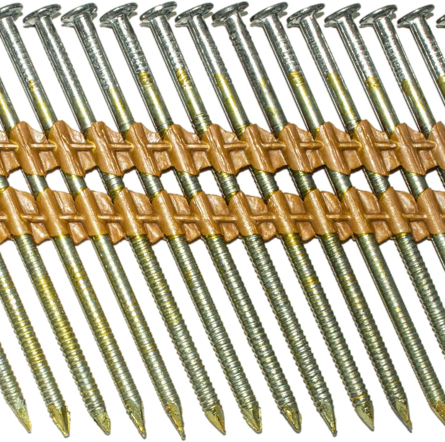 3 x .131 Inch (10d) 21 Degree - Plastic Collated - Bright Coated, Vinyl Coated Framing Nail- Full Box ~4000 Nails