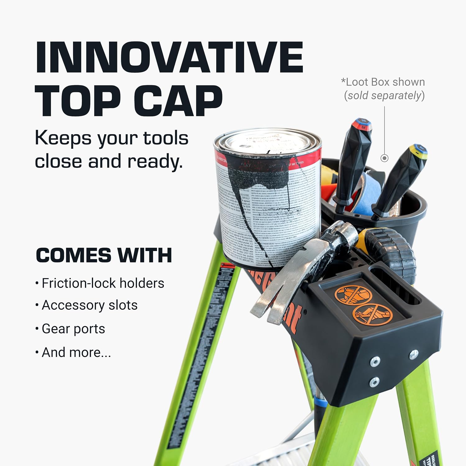 Little Giant Ultra Step Ladder with XL Platform, 3-Step Lightweight Foldable Non-Conductive Fiberglass, 300 Lbs. Capacity Type IA Extra Heavy Duty Ladder 8-Ft Max Reach