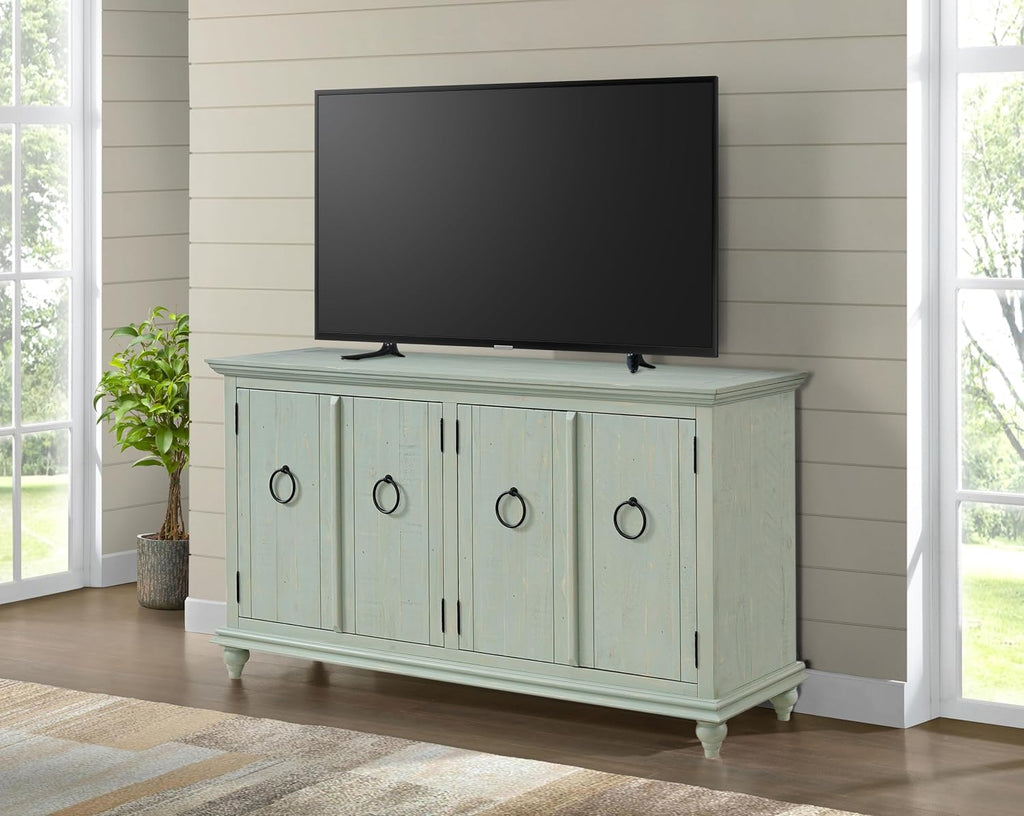 Martin Svensson Home Garden District Antique Sage Green Solid Wood 65' TV Stand