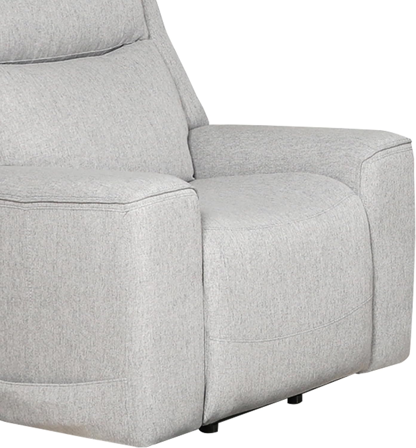 AC Pacific Amelia Upholstered Recliner Chair with Plush Comfort, Adjustable Inclining Feature, Sleek Design for Stylish Relaxation, Living Room Furniture for Modern Homes, White