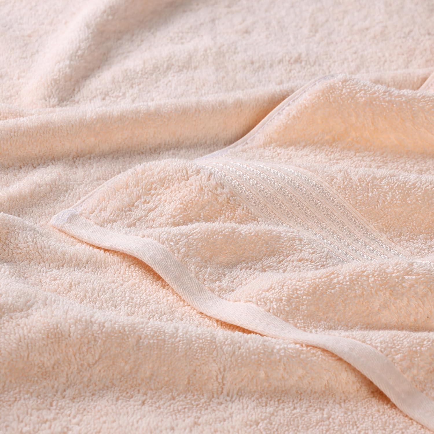 Superior Egyptian Cotton 9-Piece Towel Set, Assorted Towels for Home Bathroom, Guest Bath Decor Essentials, Includes 3 Bath, 3 Hand, 3 Face Towels/Washcloths, Quick Dry, Absorbent - Peach