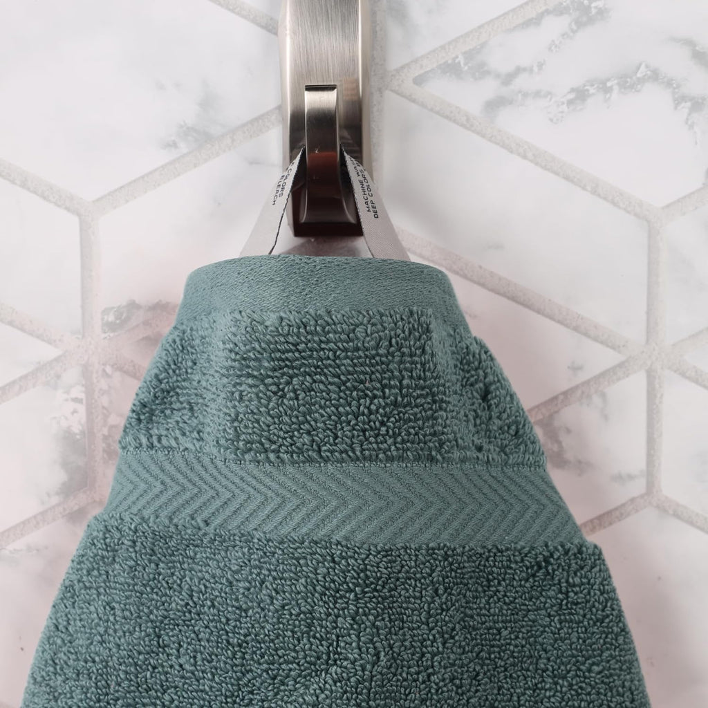 Superior Zero Twist Cotton 12 Piece Assorted Towel Set, Includes 4 Bath, 4 Hand, 4 Washcloth/Face Towels, Quick Dry, Home Essentials, Shower, Spa, Luxury Plush Soft Absorbent Towels, Jade Green