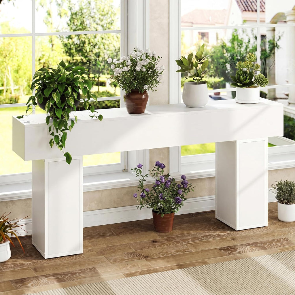 knoworld 70.9-Inch Long Console Table, Wooden Sofa Table Behind Couch Tables, Farmhouse Entryway Table Accent Table for Entrance, Hallway, Living Room, Foyer, White