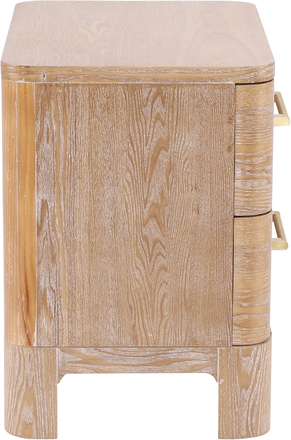 Christopher Knight Home Egbert Modern Nightstand with Drawers, Wooden Small Night Stand with Rounded Corners Design, Bedside Table/End Table for Bedroom, Multipurpose Storage Cabinet, Natural