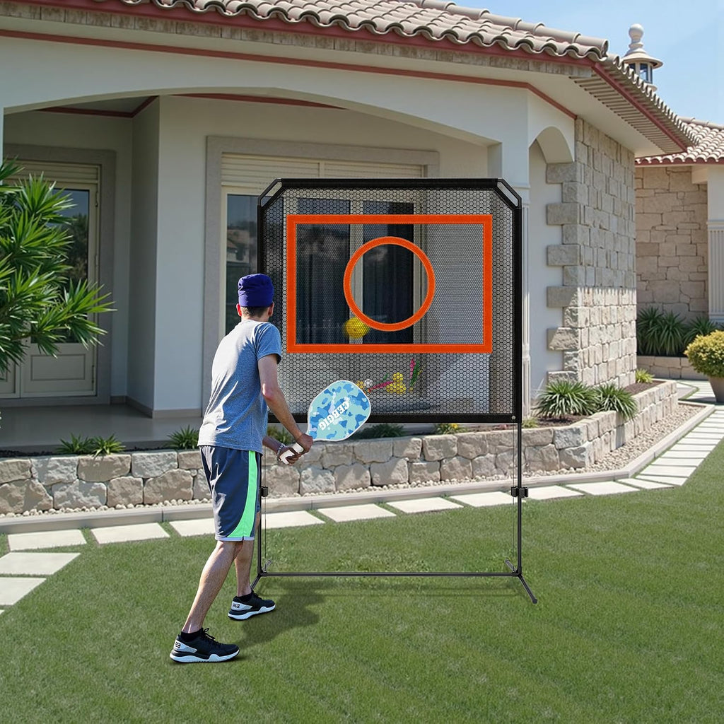 Portable Pickleball Net – Regulation Size Outdoor & Indoor Paddle Game Set with Ball Catch Net & Removable Target – Heavy Duty Steel Frame, Carry Bag – Family Fun for Backyard, Park, Beach