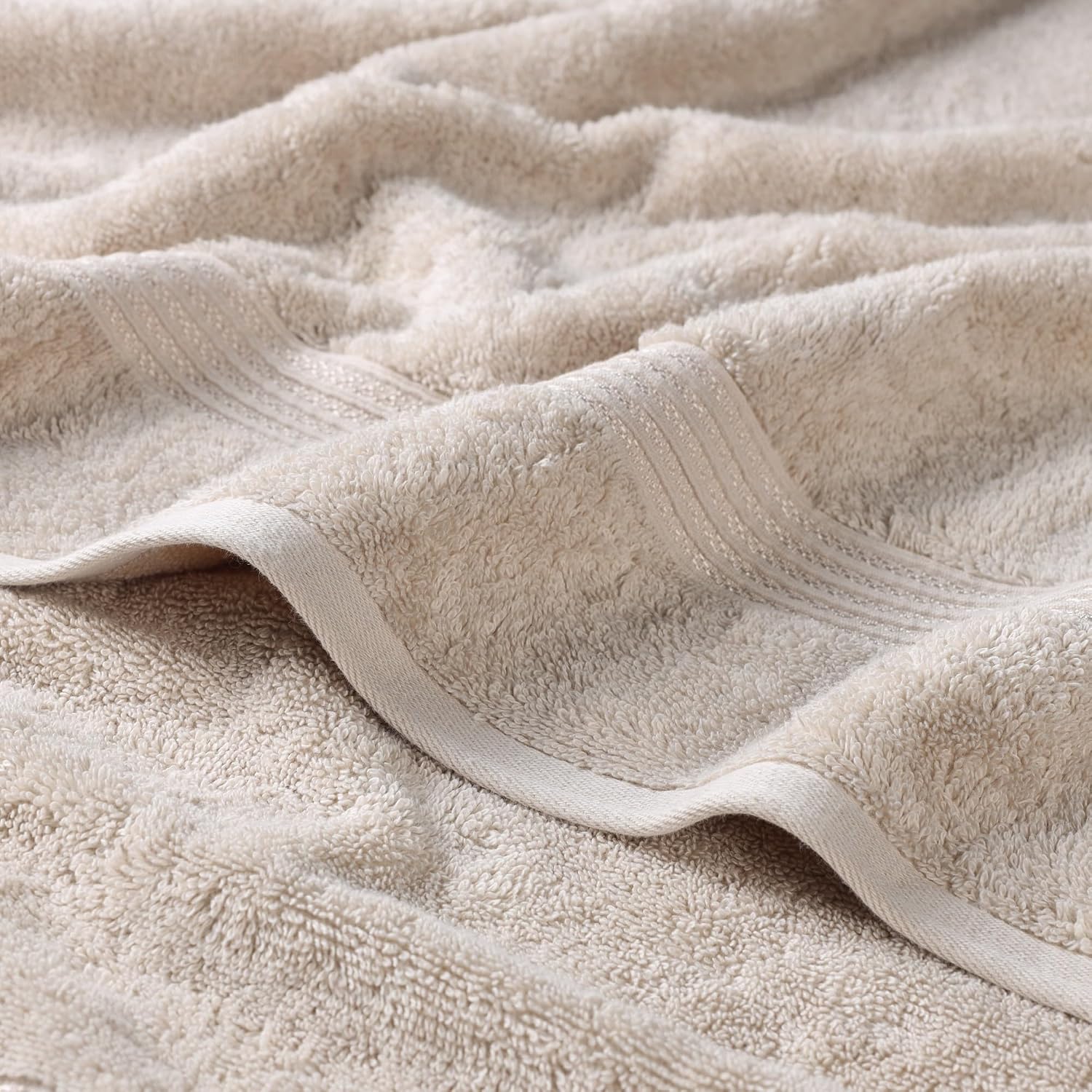 Superior Egyptian Cotton 12-Piece Towel Set, Assorted Towels for Home Bathroom, Master, Guest Bath, Decor Essentials, Includes 4 Bath, 4 Hand, 4 Face Towels/Washcloths, Quick Dry, Absorbent, Stone