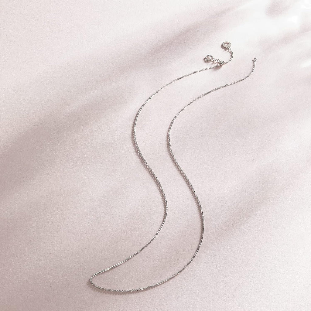 ZHOU LIU FU 18K Gold Chain Necklace for Women Cable Necklaces Dainty Choker Adjustable Thin Chains Trendy Layered Sturdy Jewelry Spring Clasp Simple Shiny Real Gold Gift