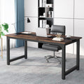 Tribesigns 70.8'Executive Desk, Large Office Computer Desk with Thicken Frame, Modern Simple Workstation Business Furniture for Home Office, Vintage Brown/Black