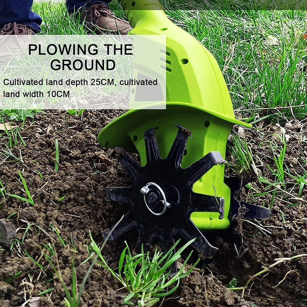 LXXW Electric Tiller Electric Garden Rotavator, Garden Tiller 20V Cordless, Power Weeder/Cultivator,Working Depth 25cm Electric Cultivator