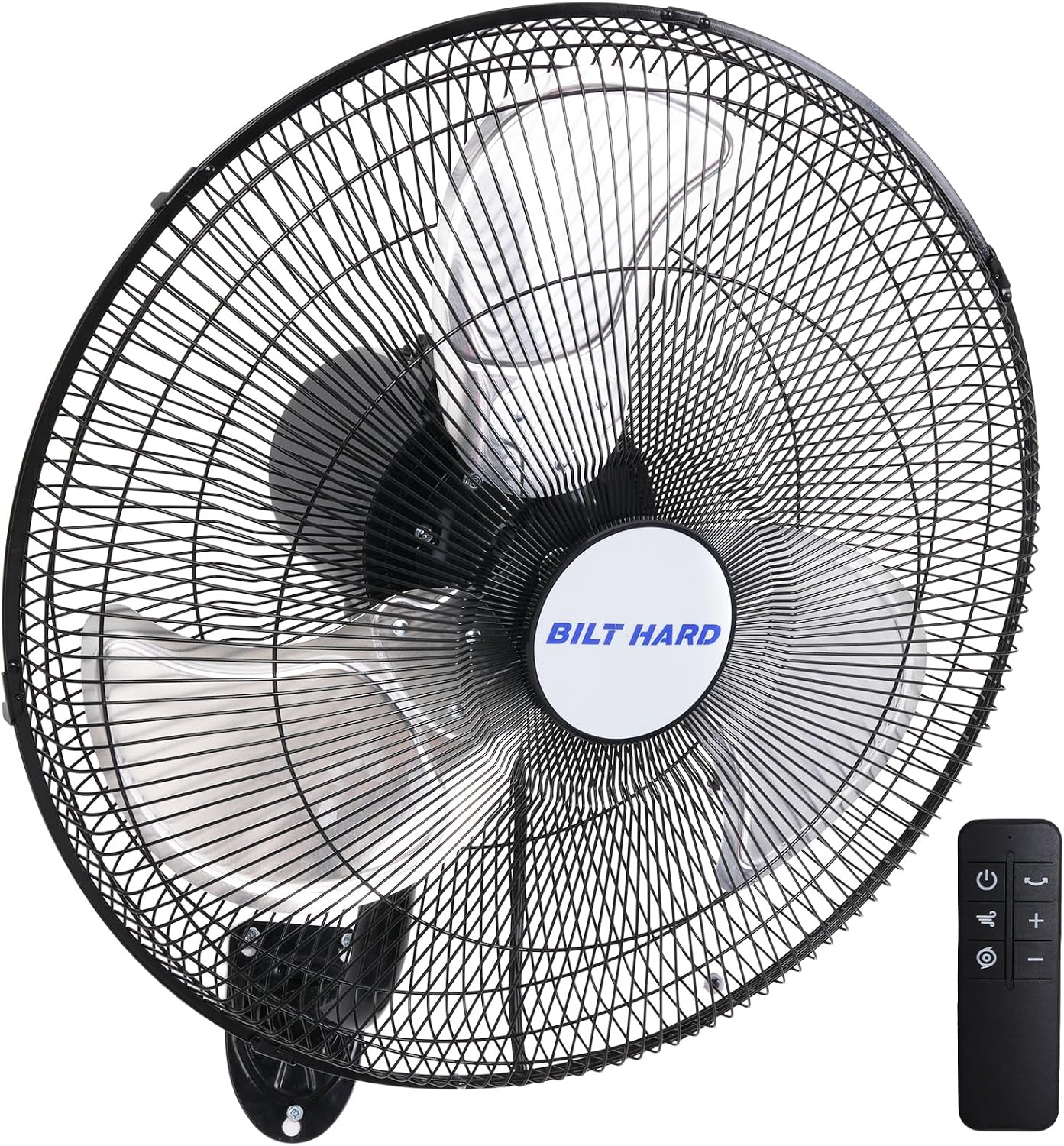BILT HARD 20' 5200 CFM Wall Mounted Fan with Remote Control, 9-Speed Oscillating Wall Fan with DC Motor, High Velocity Whisper-Quiet Industrial Shop Fan for Garage, Warehouse