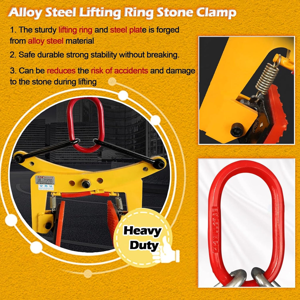 Chain Granite Curb Clamp, Scissor Granite Tools/Timber Lifting Transport Clamps Rock Lifter, Steel Sheet Lifting Clamp(Opening size 18-30CM/7.1-11.8in)