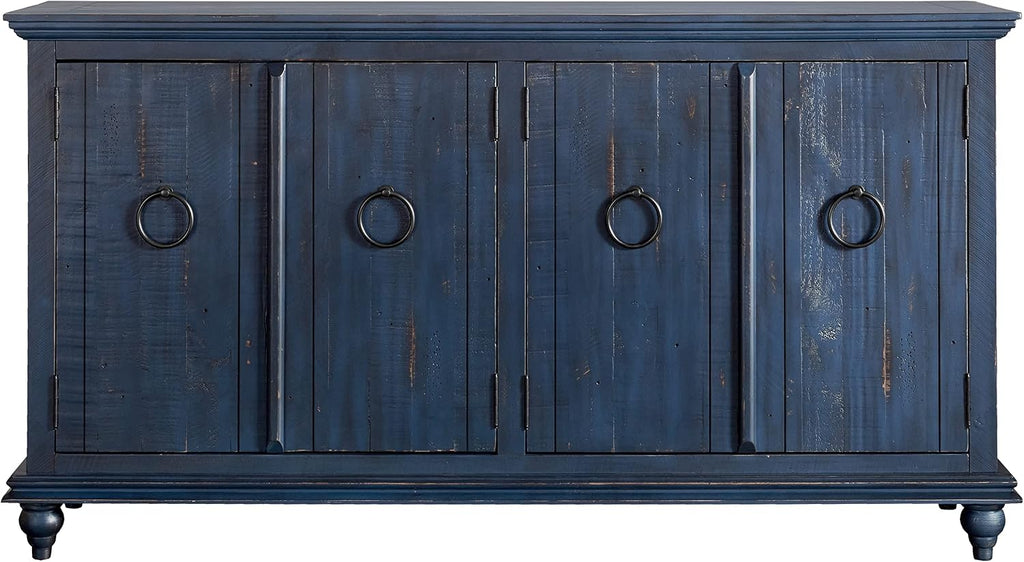 Martin Svensson Home Garden District Rustic Blue Solid Wood 65' TV Stand