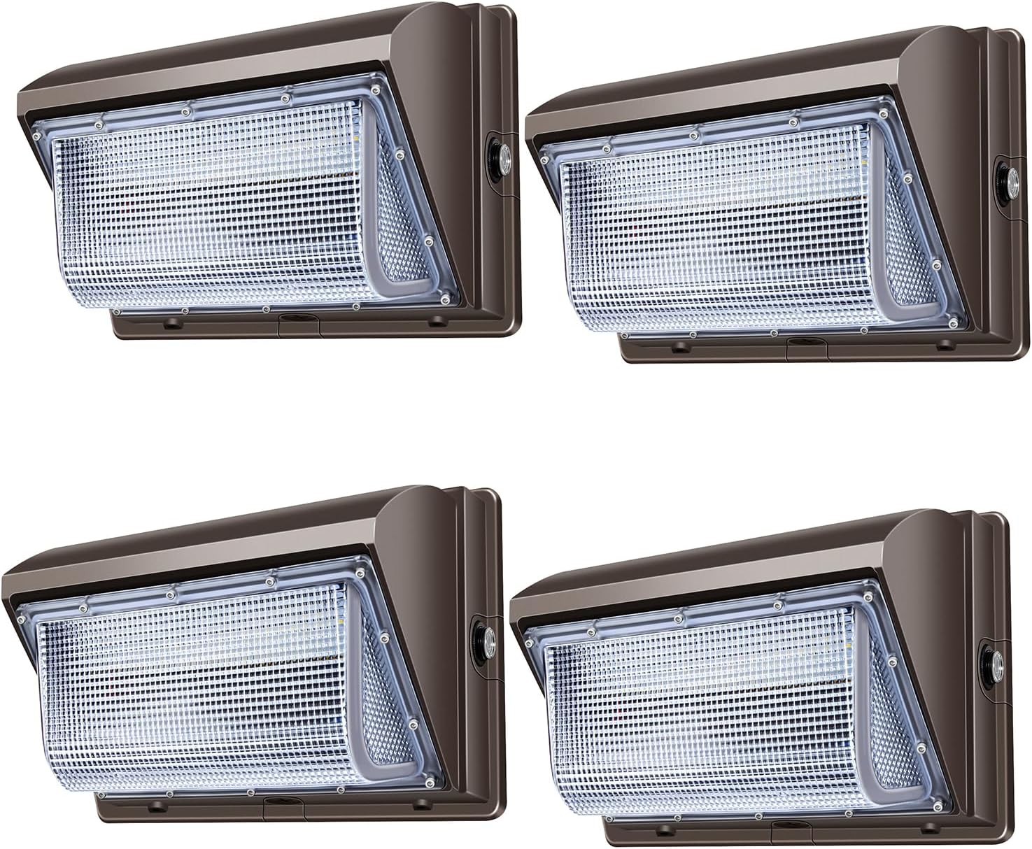 ledmo 120W LED Wall Pack Light 4 Pack Dusk to Dawn with Photocell Outdoor Commercial Industrial Lights 840W HPS HID Equivalent 5000K Security Flood Lighting for Buildings,Warehouse, Parking,Yard