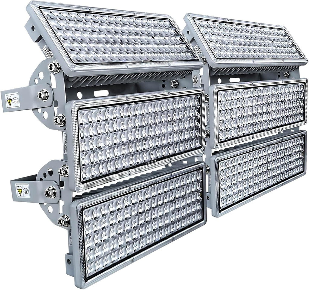 Kekeou 600W LED Flood Lights Outdoor 300W Stadium Light 2 Pack Arena Lights 600 Watt 84000LM 6500K Adjustable Lighting Angle Exterior Flood Light IP67 Waterproof for Playground