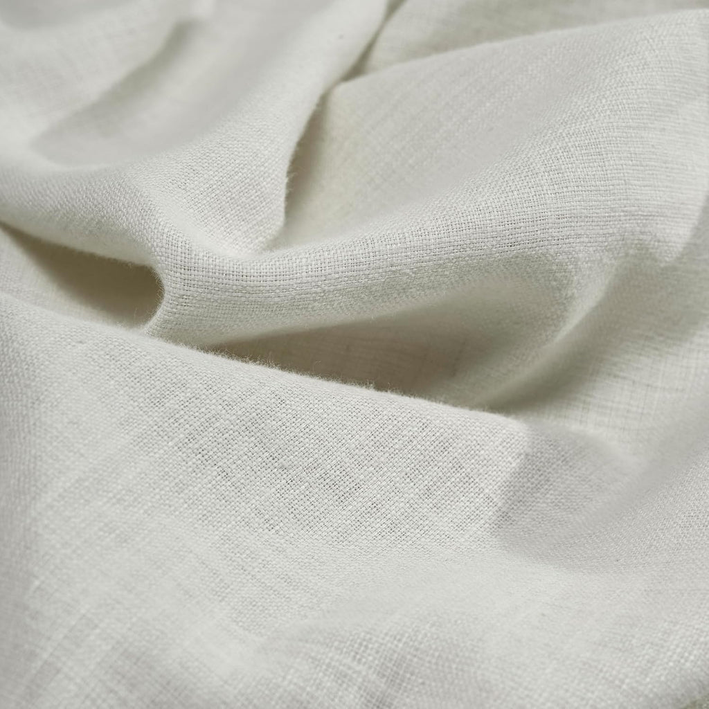 Superior Chloe 100% Cotton Percale Bed Sheet Set, 1 Flat Sheet, 1 Elastic Deep Pocket Fitted Sheet, 2 Pillowcases, Vintage Wash, Boho Chic Decor, Modern Bedroom Essentials, California King, Ivory