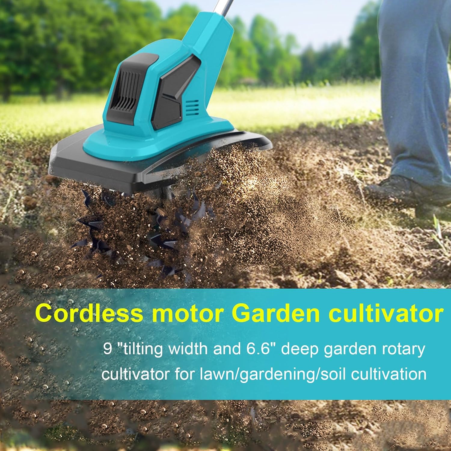 Tiller for Gardening Cordless Tiller Cultivator Battery Powered Garden Cultivator for BL1830B BL1840B BL1850B BL1860B BL1815 BL1820