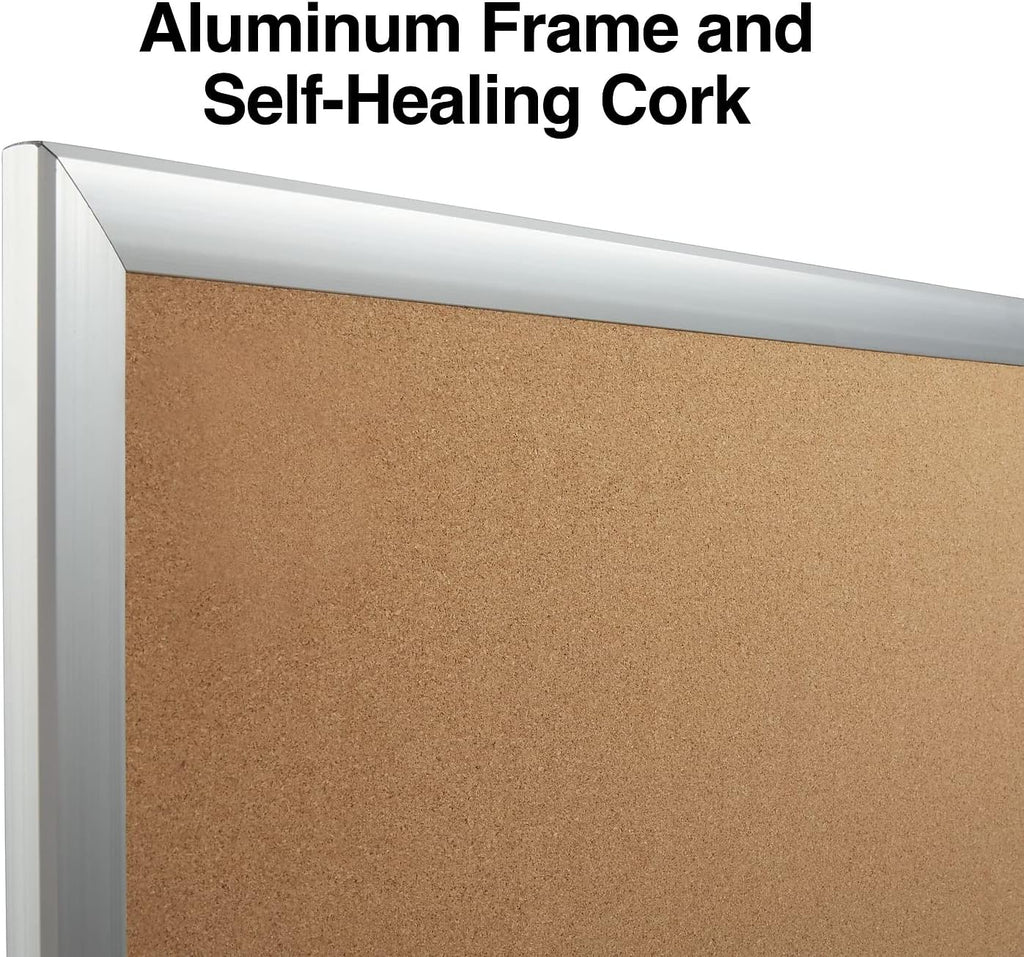 Staples Cork Bulletin Board, Aluminum Frame, 8'W x 4'H