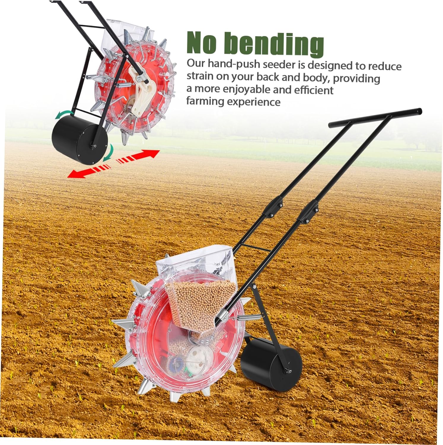 Happyyami Hand- for Garden Planting Multi-Functional Manual and Fertilizer Applicator Precision Control for Efficient Sowing of Corn and Soybeans