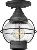 Hinkley Cape Cod 2203DZ Extra Small Outdoor Convertible Light Fixture, Flush Mount or Pendant, Even or Sloped Ceilings, Aged Zinc