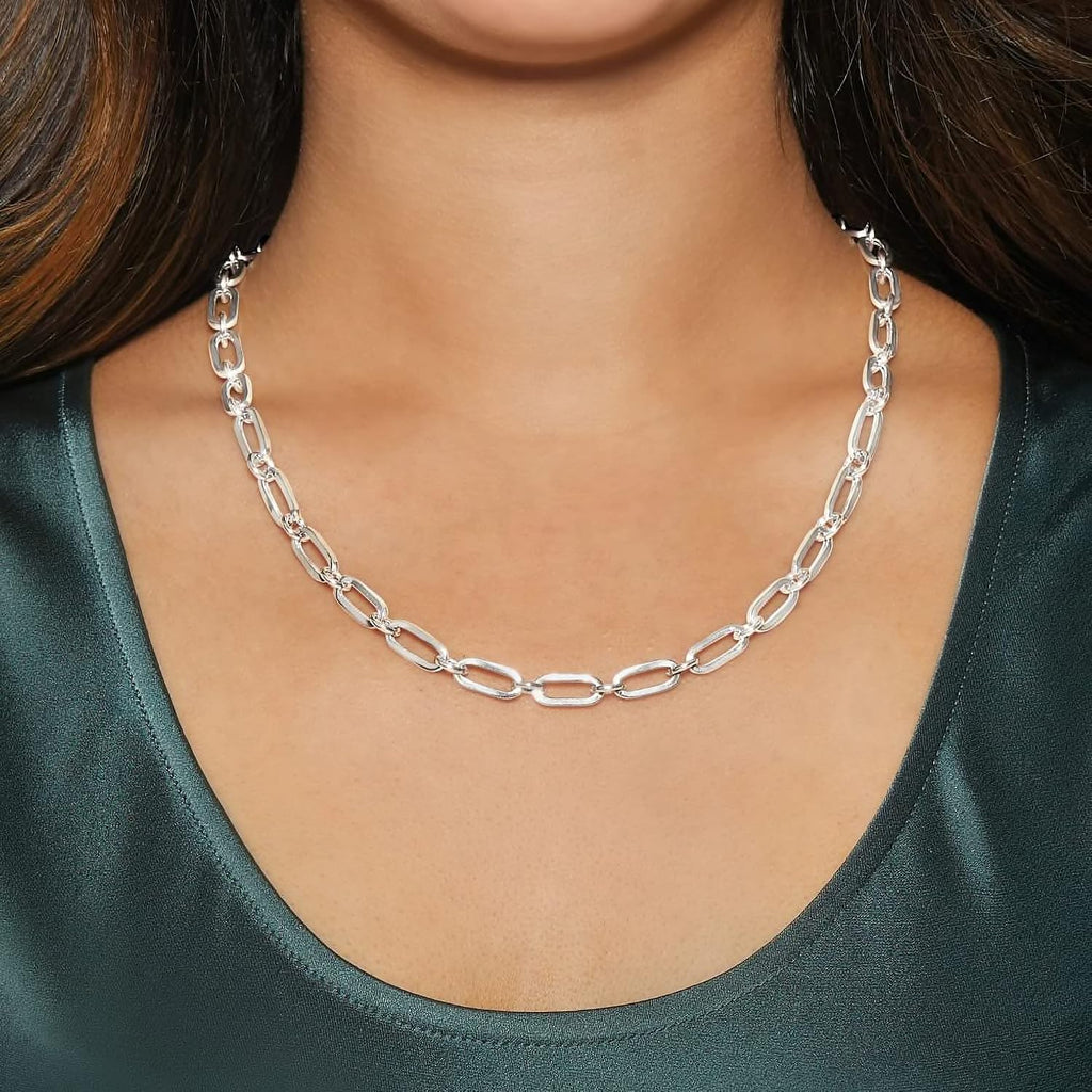 Ross-Simons Italian Sterling Silver Paper Clip Link Toggle Necklace