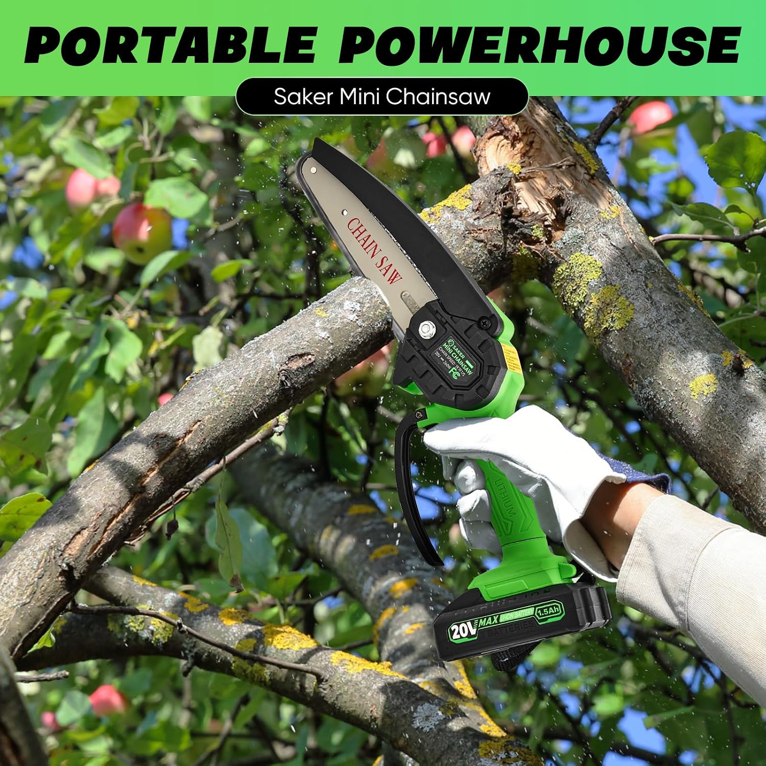 Saker Combo: 6 - Inch Upgraded Mini Cordless Chainsaw + 22V Cordless Electric Garden Tiller Cultivator - Your Ultimate Gardening Set
