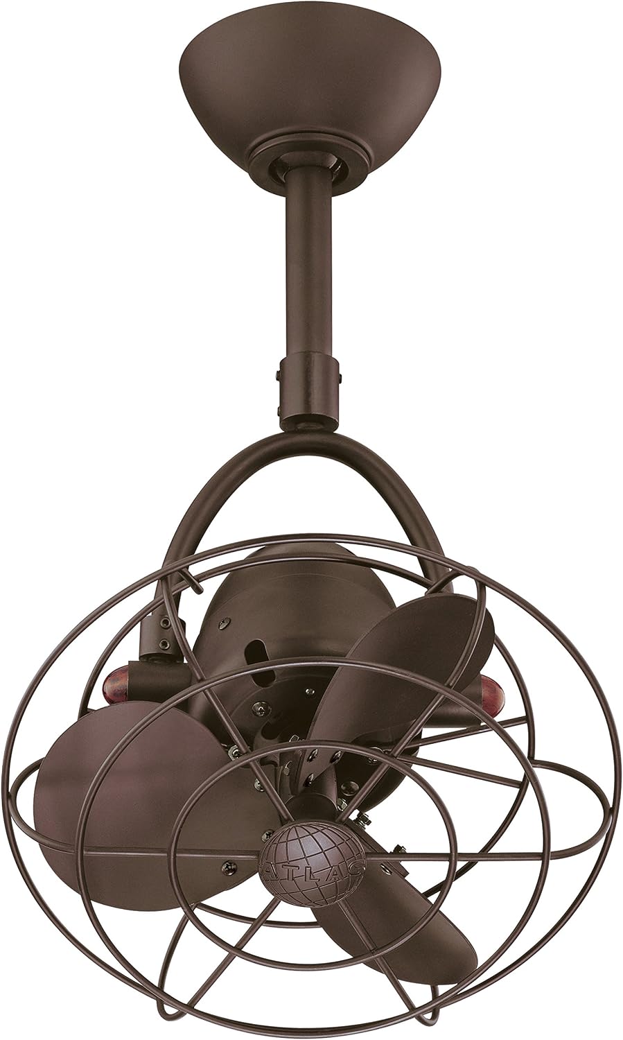 Matthews DI-TB-MTL Diane Damp Rated 90° Oscillating 13' Metal Directional Ceiling Fan with Remote, Best for Small, Awkward Spaces or in Front of HVAC Ducts, Textured Bronze