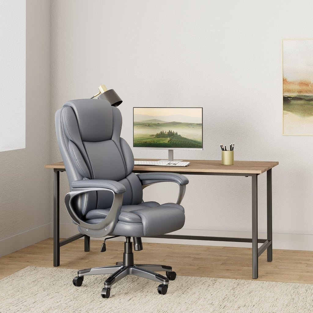 STAPLES Mcallum Bonded Leather Managers Chair Gray