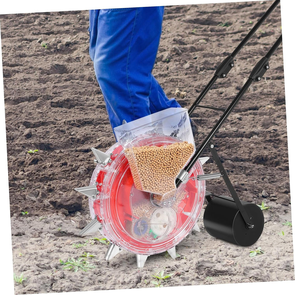 Totority Multi-Functional Hand-Push Planter Precision Roller for Sowing and Fertilizing Efficient Gardening Tool Compartment for Easy Monitoring and Reduced Strain