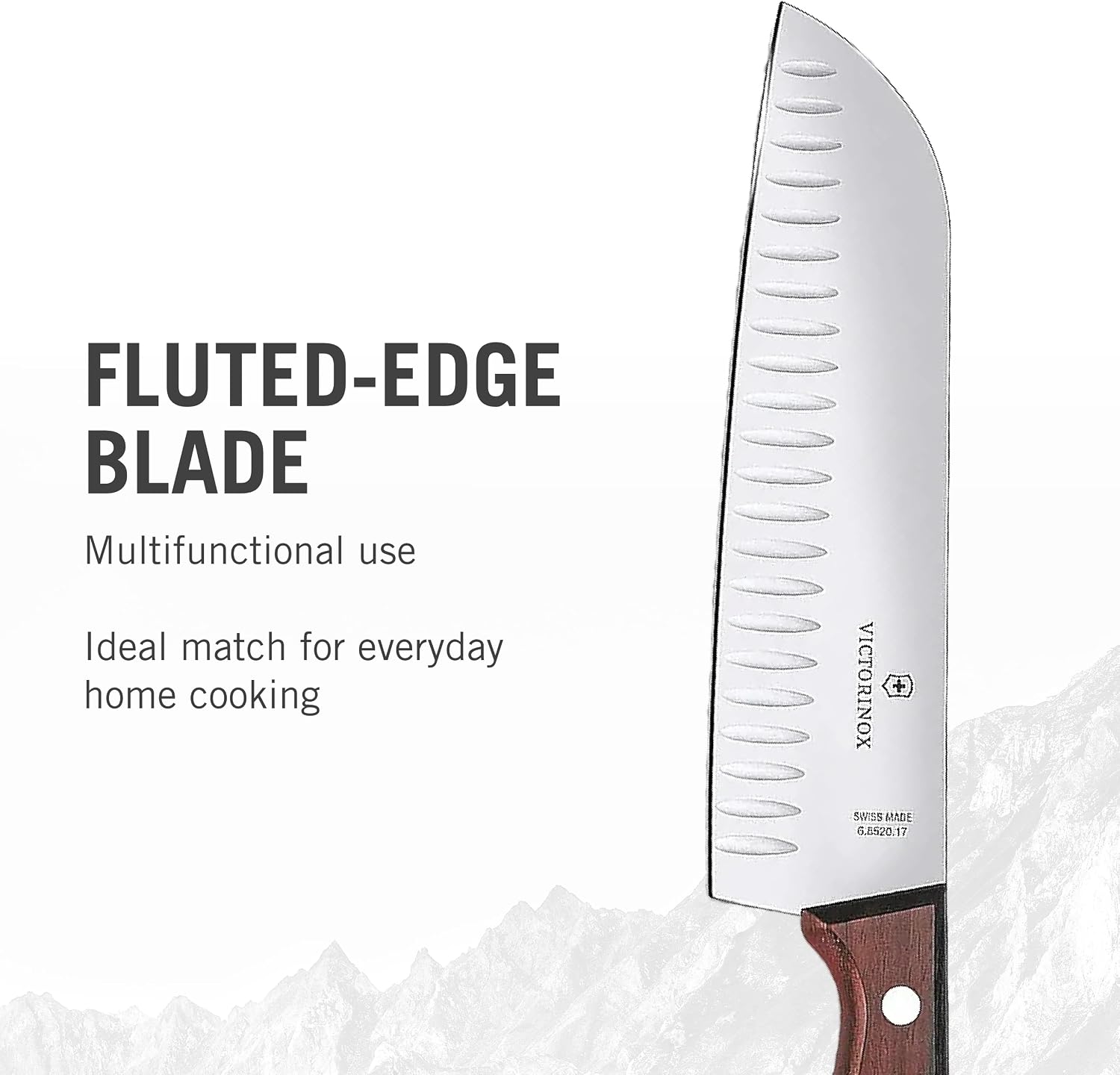 Victorinox 6.9050.17KG Modern Santoku Knife, 7', Walnut Wood