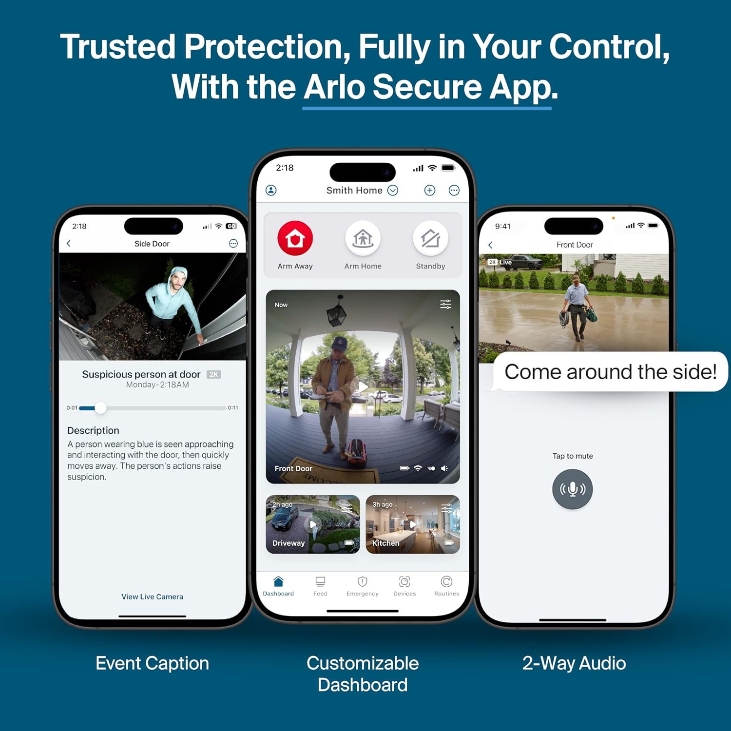 Arlo Pro Security Camera 2K HDR (6th Gen, 2025 Release) - Wireless Outdoor Camera, Rechargeable Removeable Battery, Event Captions, Emergency Response, 1-Month Trial of Secure Plan, 2 Cam, Black