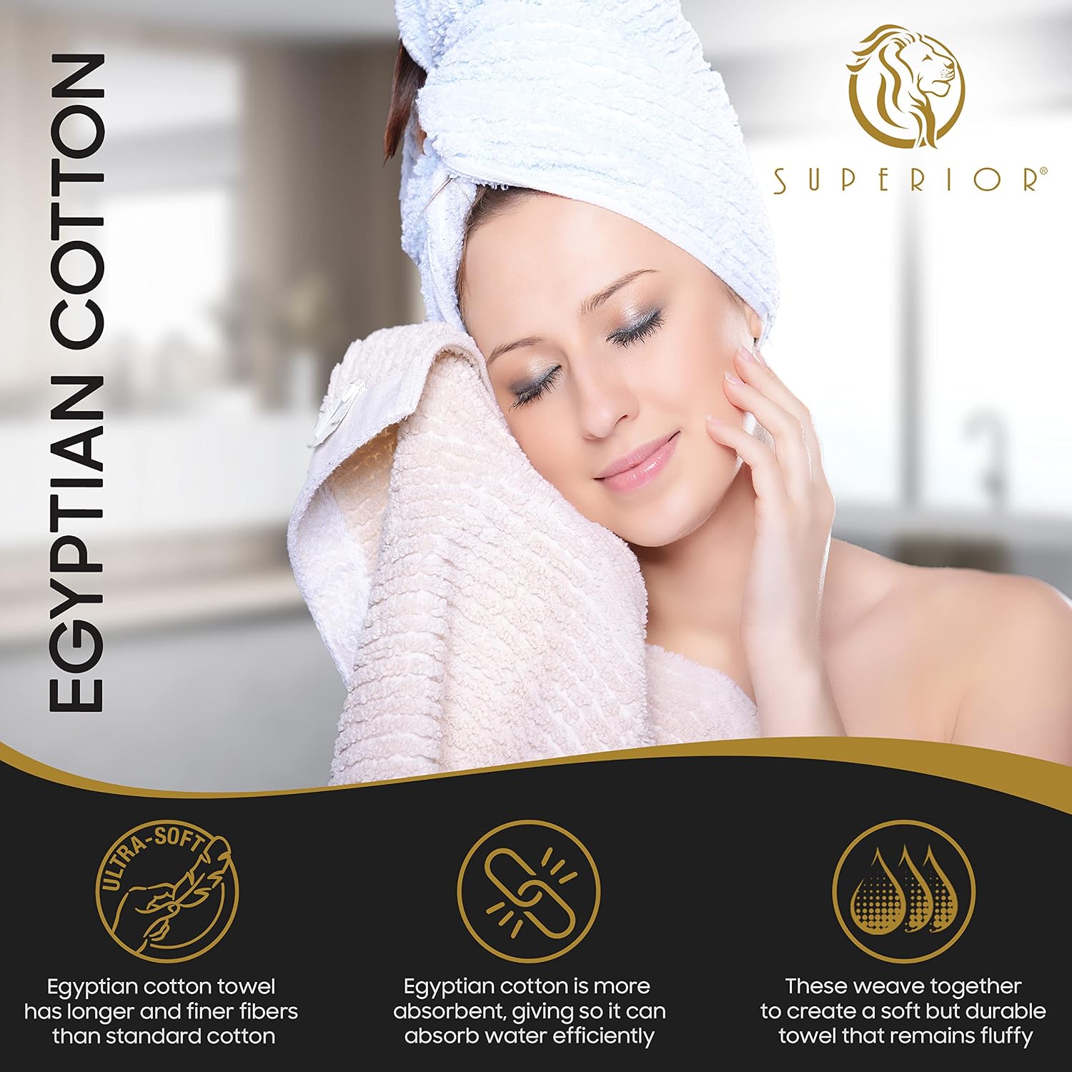 Superior Basketweave Egyptian Cotton Bath Towels, Highly Absorbent, Includes; 4 Medium Weight Bath Towels, Spa Basics, Home Essentials, Jacquard Towels and Solid Towels, Set of 4, Royal Blue