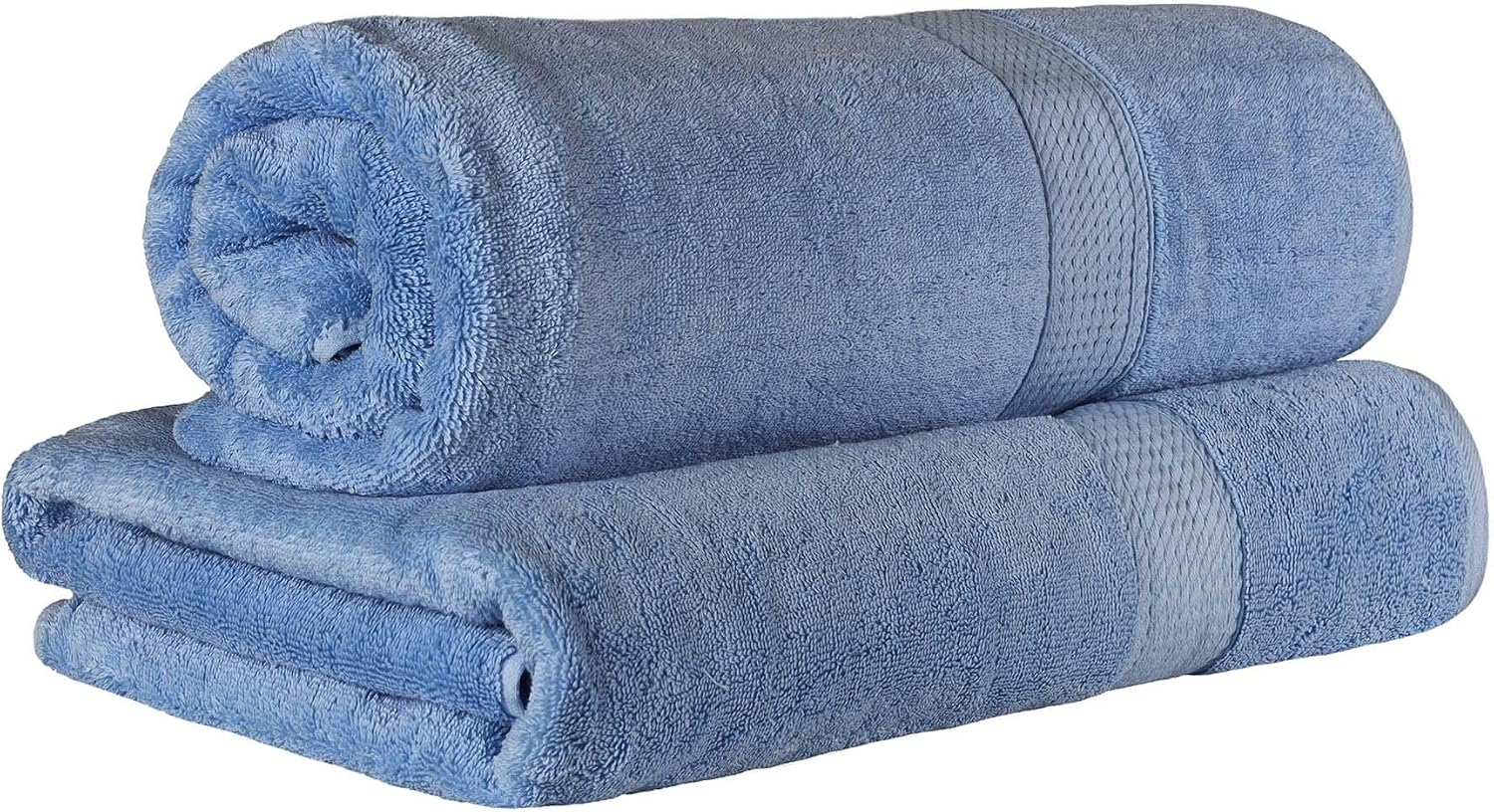 SUPERIOR Egyptian Cotton Pile Heavyweight Bath Sheet, 2 Piece Set, | Highly Absorbent, Ultra Soft Luxury 800 GSM Towel Set for Bathroom, Shower, Hotel Essentials Oversize Plush Madeline Towels