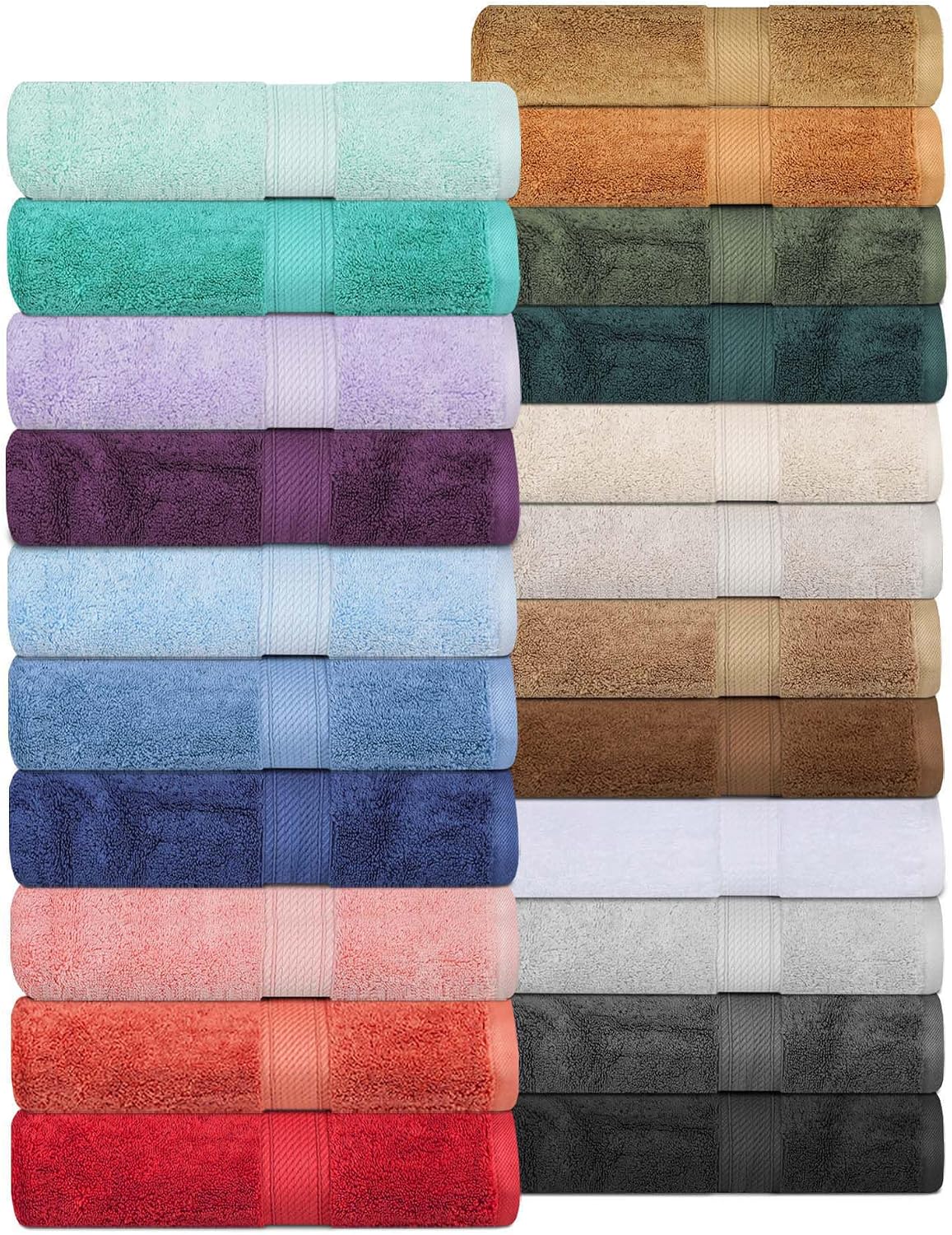SUPERIOR Egyptian Cotton Ultra Plush & Absorbent, 10 Piece Set, Stone | Quick Dry, Soft Luxury Towel Set, Bath Essentials, Guest Bath, Spa, 2 Bath, 4 Hand, 4 Face Towels, Madeline Towels