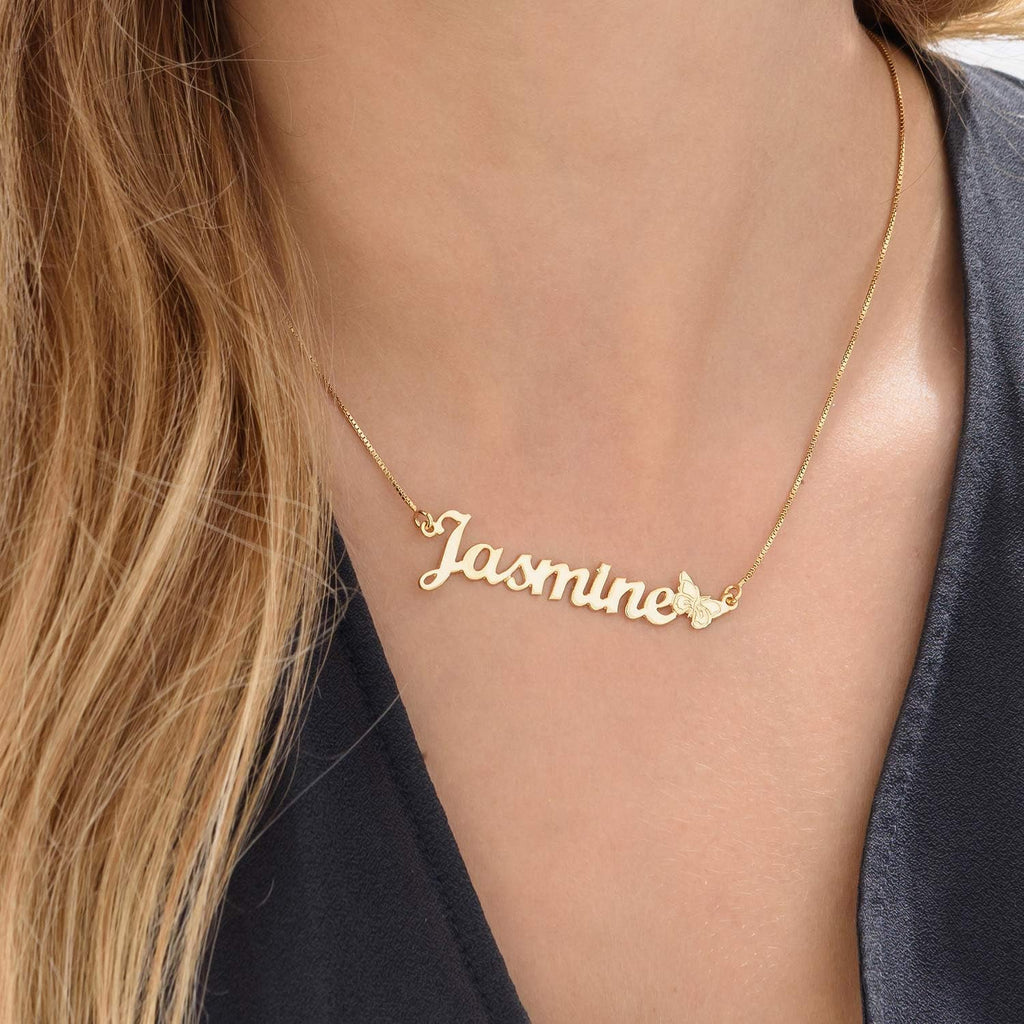 Theo Grace Personalized Name Necklace for Women – Choose Your Style - Custom Nameplate Pendant in Sterling Silver/Gold – Dainty Minimalist Jewelry Gift for Mom, Girlfriend, Birthday, Mother's Day